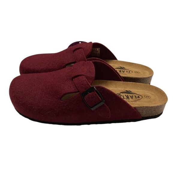 Plakton Clogs Women 11 42 Red Blogg Felted Wool Cork Slip On Soft Footbed NEW - Picture 6 of 8